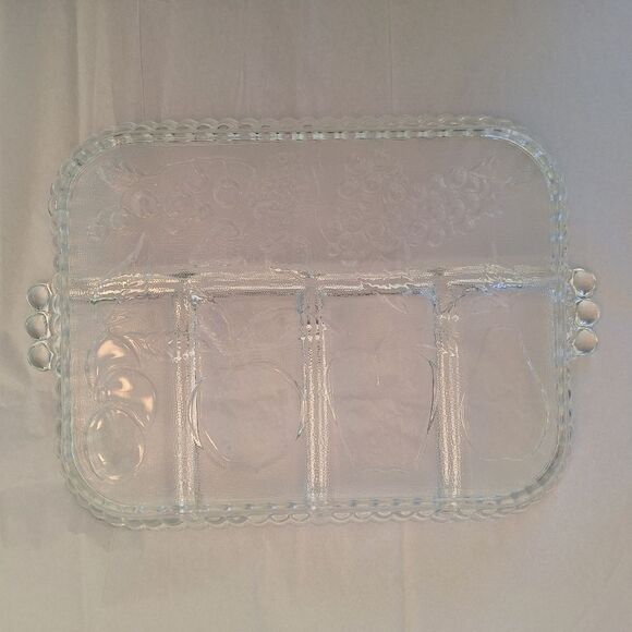 Vintage Indiana Glass Vintage Crystal Happenings 5-Part Relish Tray 60s No. 3678 - Picture 13 of 16